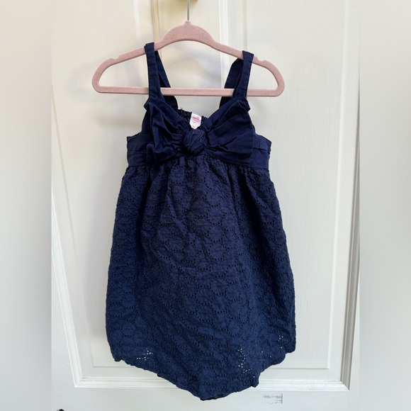 Cherokee 3T Navy Blue Tank Top Tie Front Eyelet Girls Tank Top Dress - Picture 1 of 5